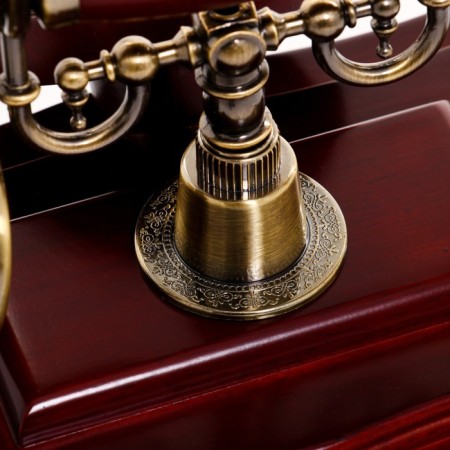Retro telephone with a drawer, dark tree, 16x23x25 cm-5
