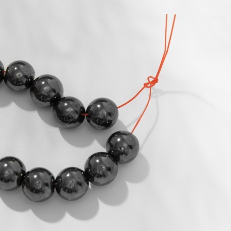 Beads on threads ball No. 10 "Gematite", 40 beads-1