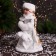 Snow Maiden "In a clutch with fur bombs" 33 cm, silver-white