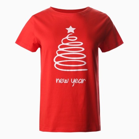 Women's T -shirt "Christmas tree", red color, size 52