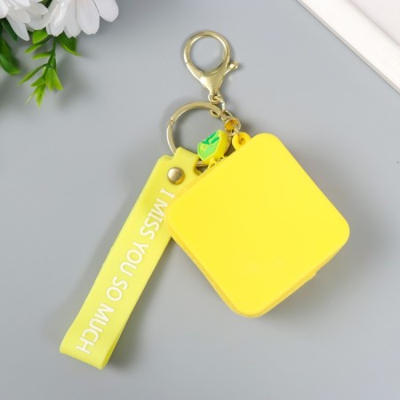 A keychain wallet with a carbine silicone "Bright pictures" Square yellow mix 6x3x7 cm-3