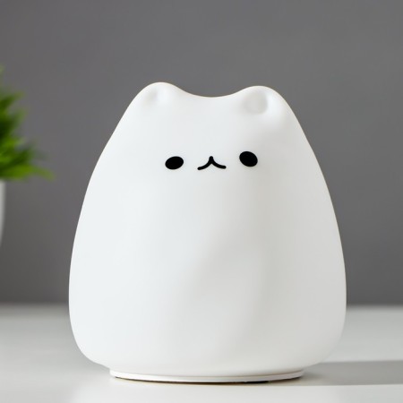 Nightlight "Antistress Cyakish Kitten" Led RGB from batteries 3AAA 9.5x9.5x10.5 cm Risalux