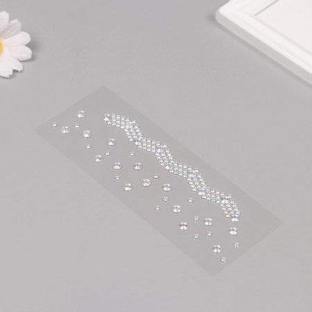 Sticker of rhinestone plastic "Choker Luxury" silver 11.6x18 cm-2