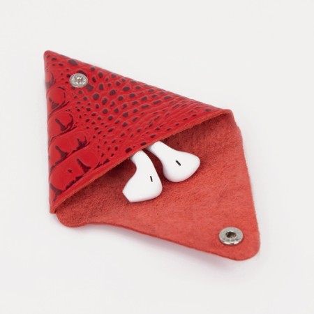 Case for coins/headphones on the button, red color-3