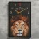 Carty clock is wall-mounted, interior "lion", smooth move, 57 x 35 x 4 cm