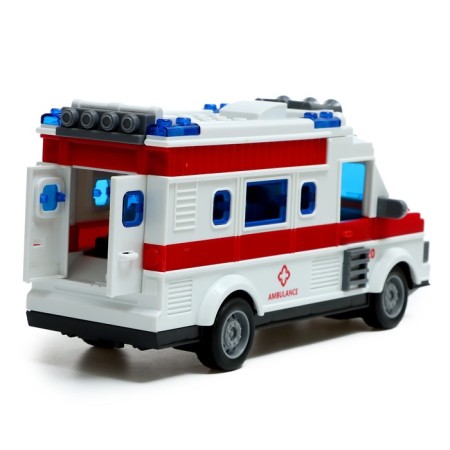The radio -controlled ambulance machine, lighting effects, works from batteries-3