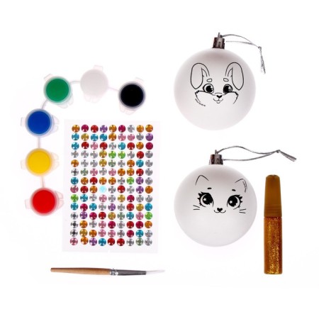 New Year's set for creativity. Christmas balls for coloring "New Year! Winter miracle ", 2 pcs-4