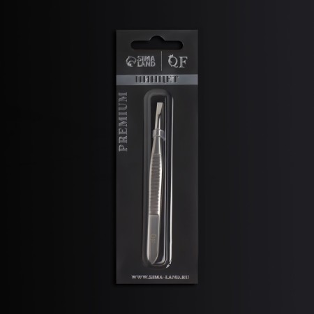 Pinzet "Premium" straight, narrow, 9 cm, on the blister, silver color-7