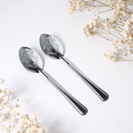 A set of spoons with an engraving “happy pair”, 15.5 x 25.5 cm.-3