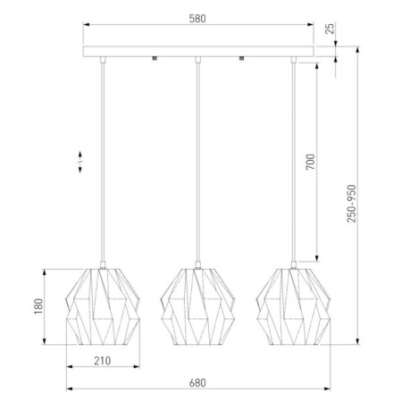 Moire suspended lamp, 40W, E27, 68x21 cm-4