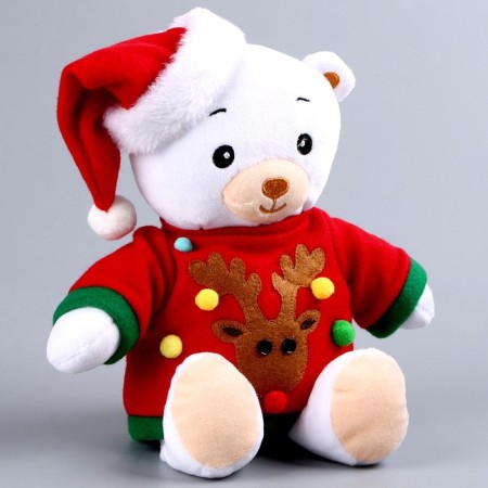 Soft toy "Bear Lappy" New Year, in a red jacket-1