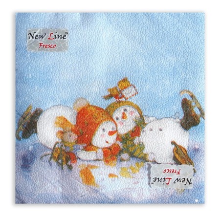 New Year's napkins Paper Fresco "Snowmen", 2 layers, 33*33 cm, 20 sheets-1