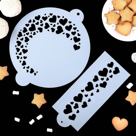 Culinary stencil for decorating baking, 2 pcs