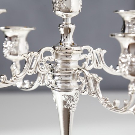 Summary Metal for 5 candles "Pink evening" Color silver 20.5x21x21 cm-3