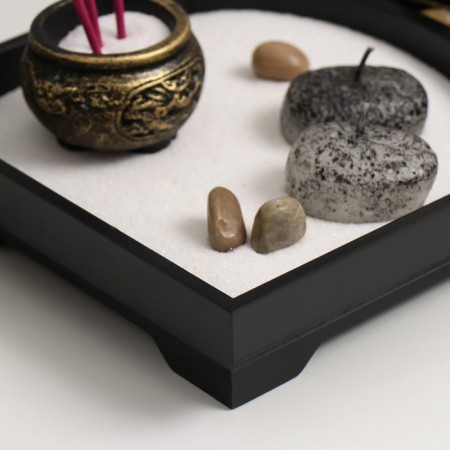 Zen Garden "Bronze Buddha" sand+aroma packs+stones 22x15x12.5 cm-3