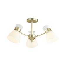 Wilma chandelier, E27 3x40W, color matte gold, white