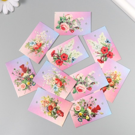Cardboard "Flowers 12" set 10 pcs (5 types) 4x6 cm-1