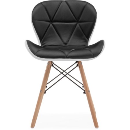 Wooden chair PC-027 array of beech/metal/eco-leather, natural/black 45x53x73 cm-1