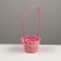 Wicker basket, D13 x H9.5/28cm, bamboo, light pink