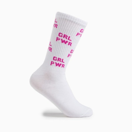 Socks grl pwr, white color, size 23-25 ​​(37-40)
