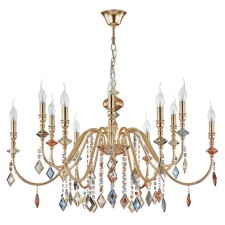 Люстра Crystal Lux, Mercedes 0951/312, E14, 12х60 Вт, 54х90х90 см, цвет золотой