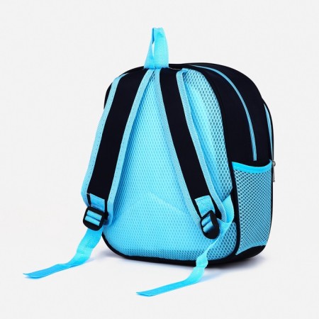 Baby backpack on lightning, 3 outer pockets, blue color-5