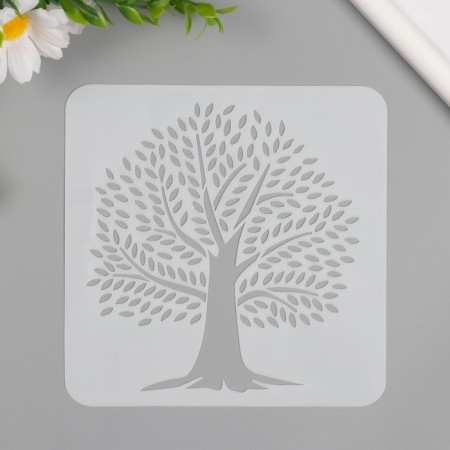 Plastic stencil "tree" 15x15 cm