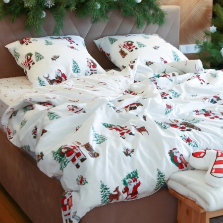 Bed linen "Ethel" Duet New Year's Forest 143*215 cm - 2 pcs, 240*220 cm, 70*70 cm - 2 pcs-2