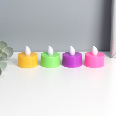 LED candles, nightlights LED RISALUX “Make a desire” set of 4 pcs., RGB, 3.5 × 3.5 × 4 cm, mix-1