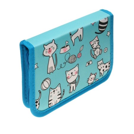 School Penal on a zipper 13 x 19.5 cm "cats" fabric, 1 section-2