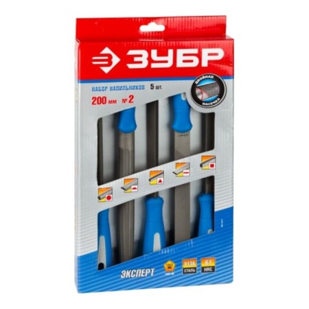 Set of Files Zubble 16651-25-H5, metal, No. 2, 250 mm, 5 pcs.-2