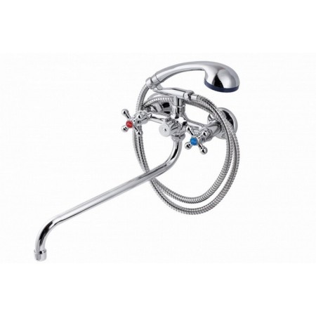 Fauzt FZS-511-54 bath mixer, two-wound, long spout, shower set, chrome