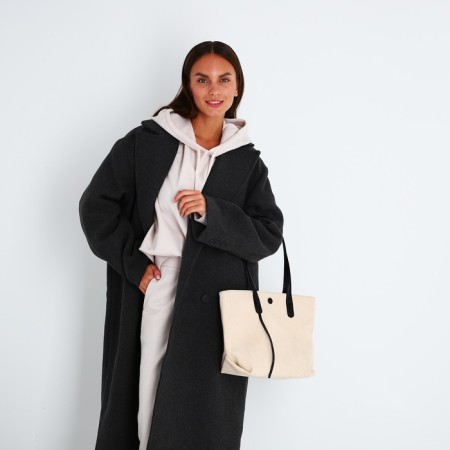 Zipper bag with lightning, beige color-6