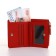 Women's wallet on the button, red color