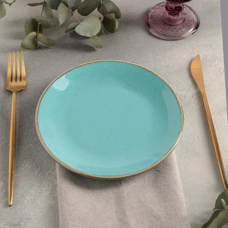 Plate flat Turquoise, d = 18 cm, turquoise color-2
