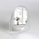 The mirror of the desktop "oval", a bilateral, mirror surface is 11 × 14 cm, the color is transparent