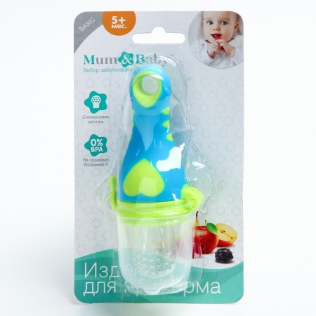 Nibbler for feeding, with silicone mesh "heart", color mix-6