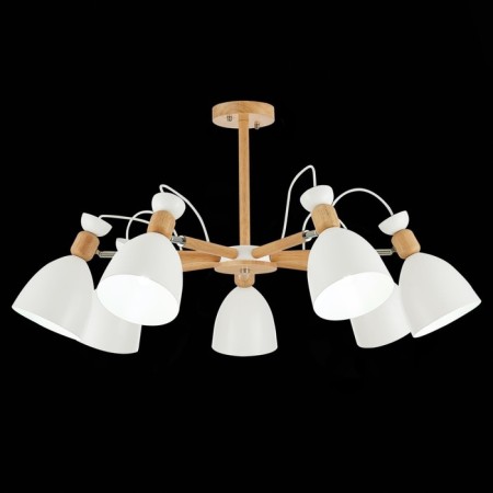 Ceiling EVOLUCE lamp. Sle103802-07. Balcamo. 7x60 watts, E27, 75x75x45 cm, color light wood, white-1