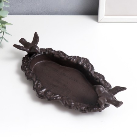 Souvenir cast iron stand "Birds on the dish" 5x13x25 cm-2