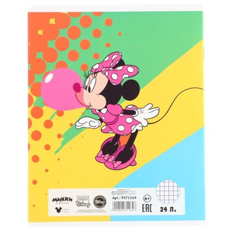 Notebook in a cage 24 sheets, 5 types of mix, cover coated paper, Minnie Mouse-4