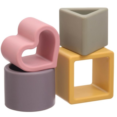 Developing toy - sorter “Study figures”, food silicone, beige color, Mum & Baby-8