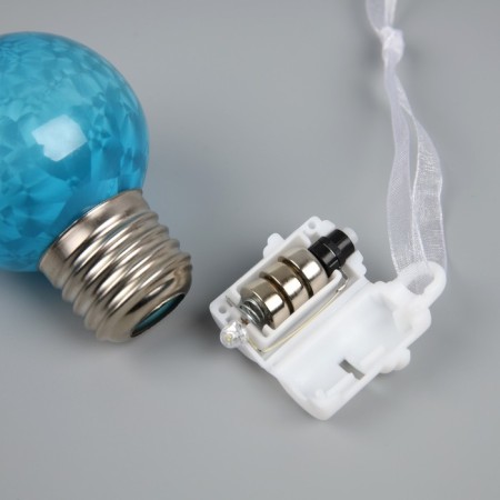 Christmas ball "Blue" d = 5 cm, 1 LED, AG13X3 (in the compartment), glow warm white-2