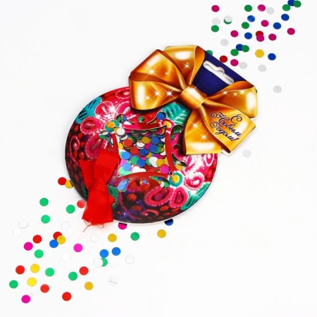 New Year's confetti “Happy New Year!”, Ball, colored rounds, 14 g.-1