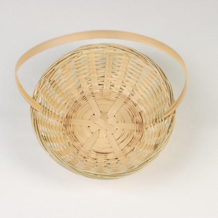 Wicker basket, bamboo, natural color, low-3