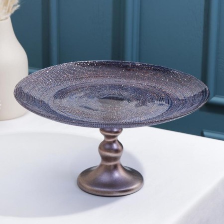 Serving dish for inspiration, d = 28 cm, on the leg, purple color
