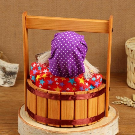 Amulet - brownie "seed in a barrel", h = 23 cm, d = 19, mix-3