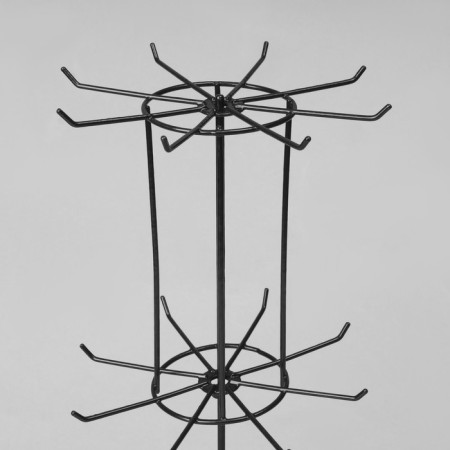 Turntable, 3 tiers of 8 hooks, 20 × 20 × 61, black color-3