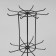 Turntable, 3 tiers of 8 hooks, 20 × 20 × 61, black color