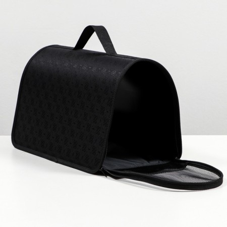 Animal carrier bag hard No. 3, 45x22x26 cm, nylon, black-3