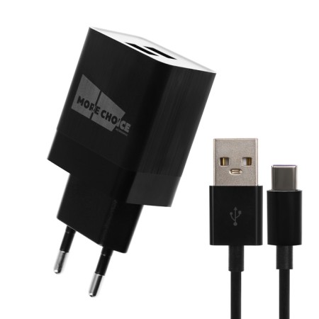 Network charger More Choice NC24A, 2.1A, Type-C cable, black-1